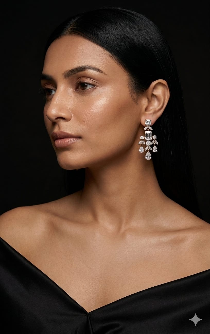 ANNY DAIMOND HANGING EARRING