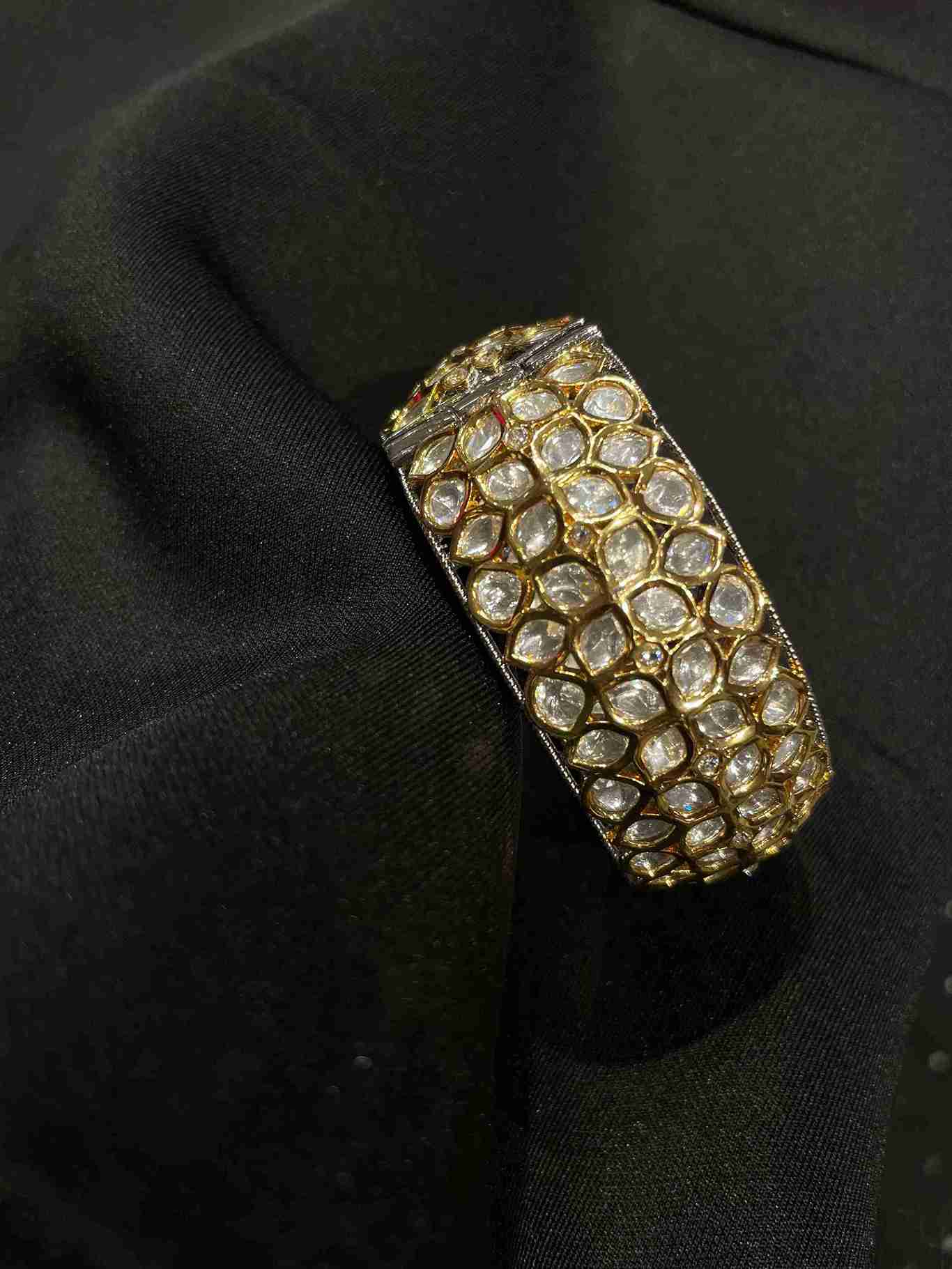 Mirasa Polki Silver Bangle image 0