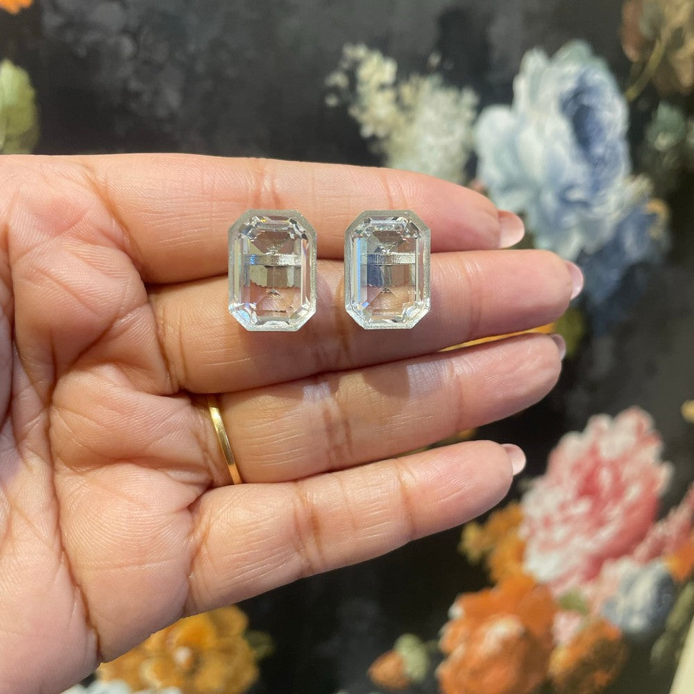 Cersei Stud Earrings With Swarovski Elements - Colour: White image