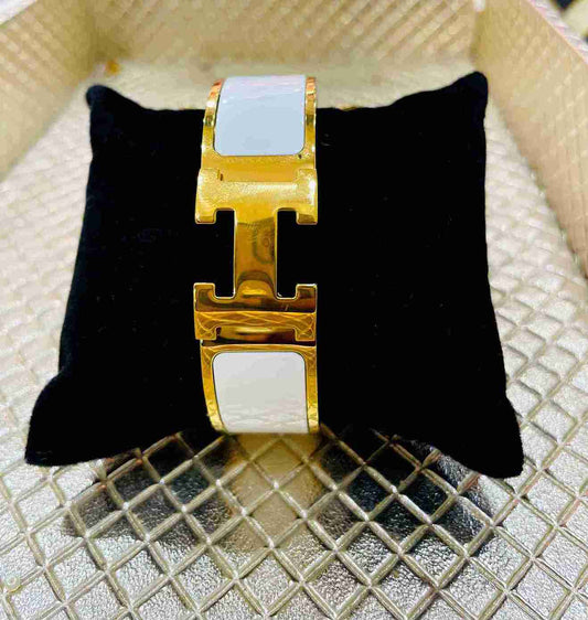 Hermes Thick White Bracelet image 0