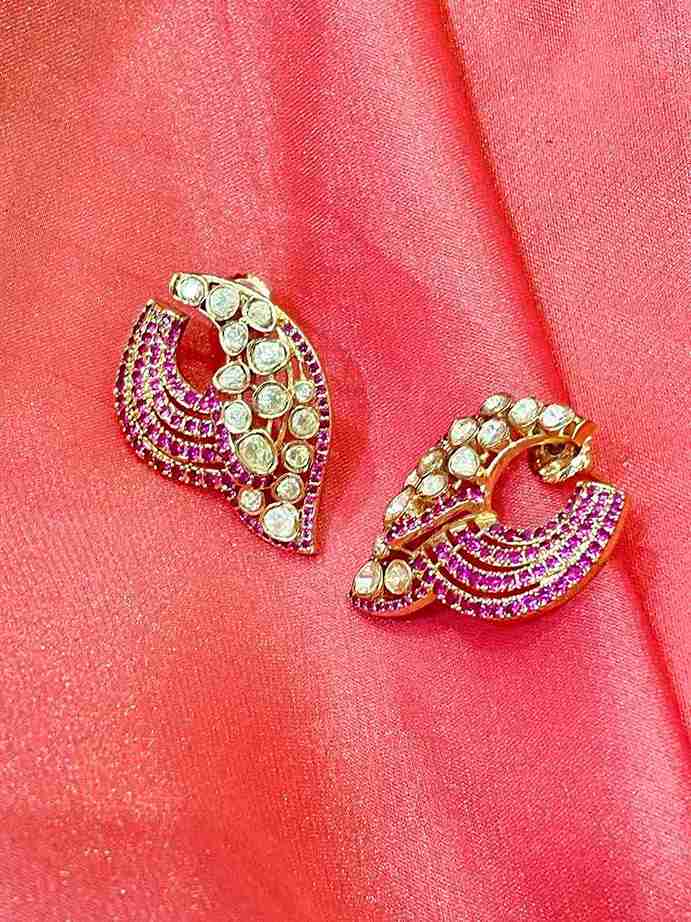 ADHYA PINK POLKI STUD image 0