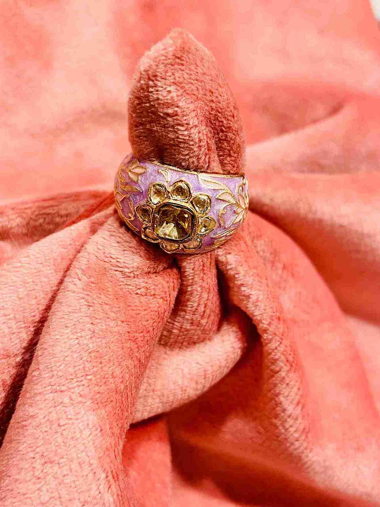 ARINI KUNDAN LILAC RING image 0