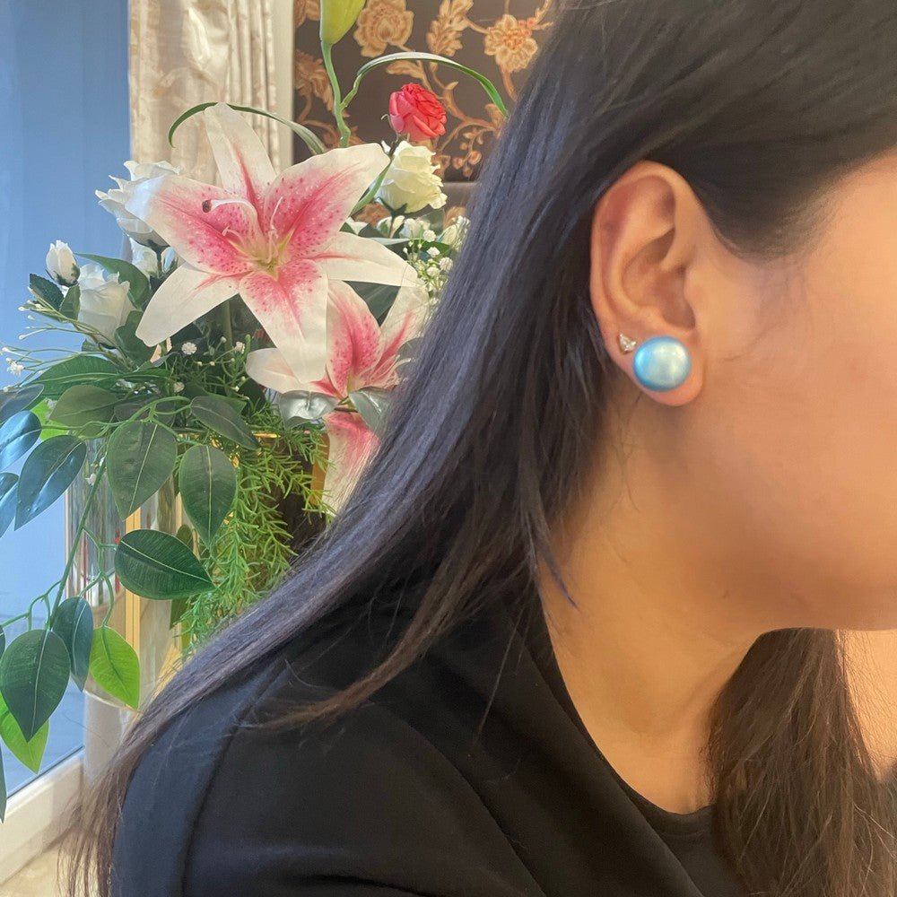 Pearl Oval 12 mm - Colour: Metalic Sky Blue image