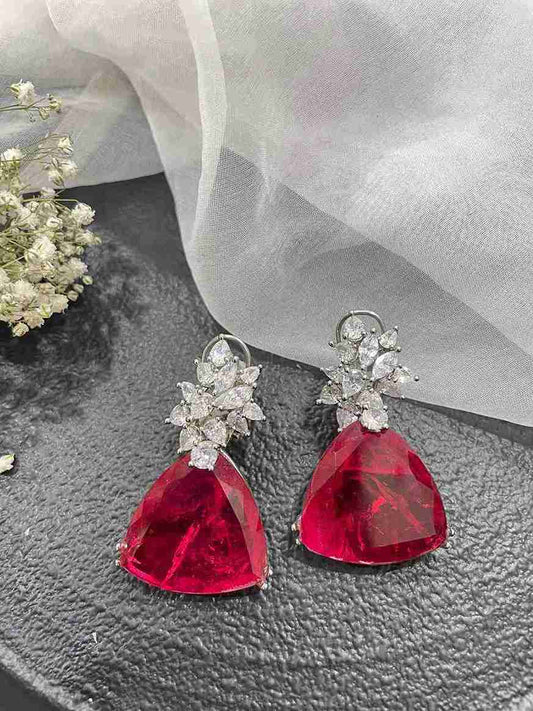 IVORY RED DOUBLETS EARRING image 0