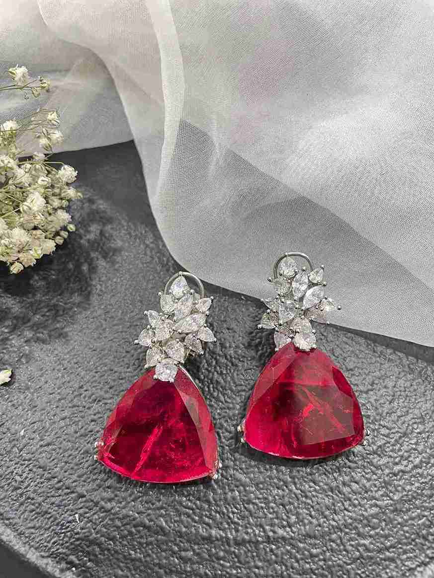 IVORY RED DOUBLETS EARRING image 0