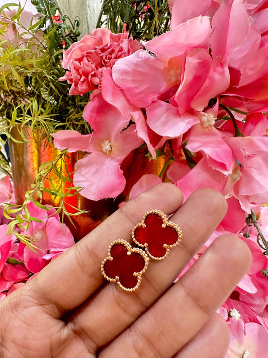 VANCLEEF MAROON STUD3500 image 0