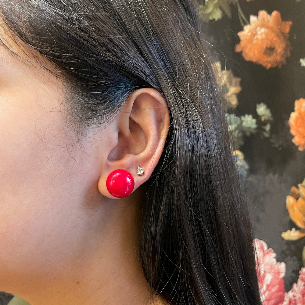 Pearl Oval 12 mm - Colour: Red image