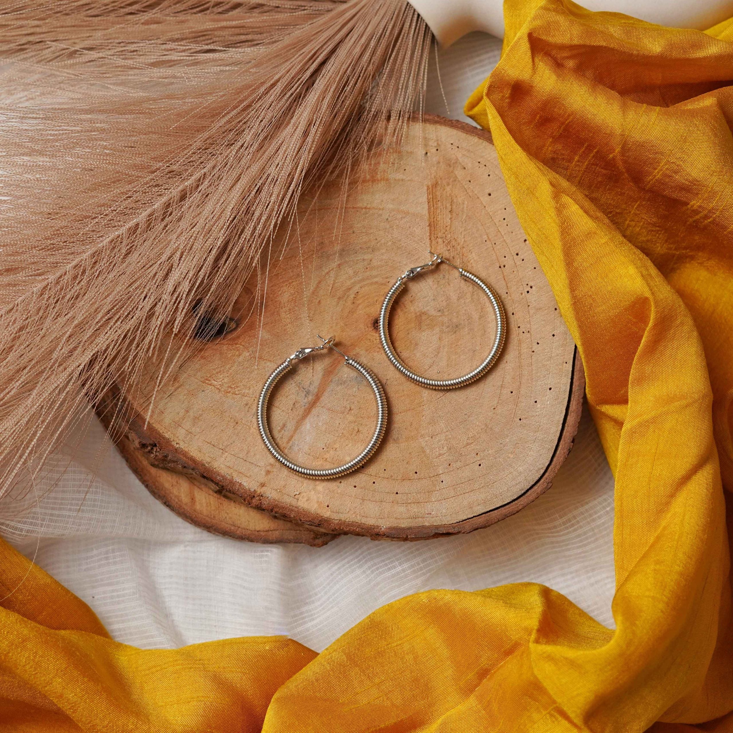 PAISLEY SILVER HOOP image 0