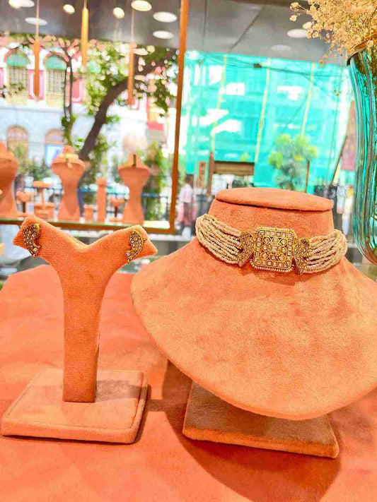 ABHILASHA PURE SILVER CHOKER SET image 0