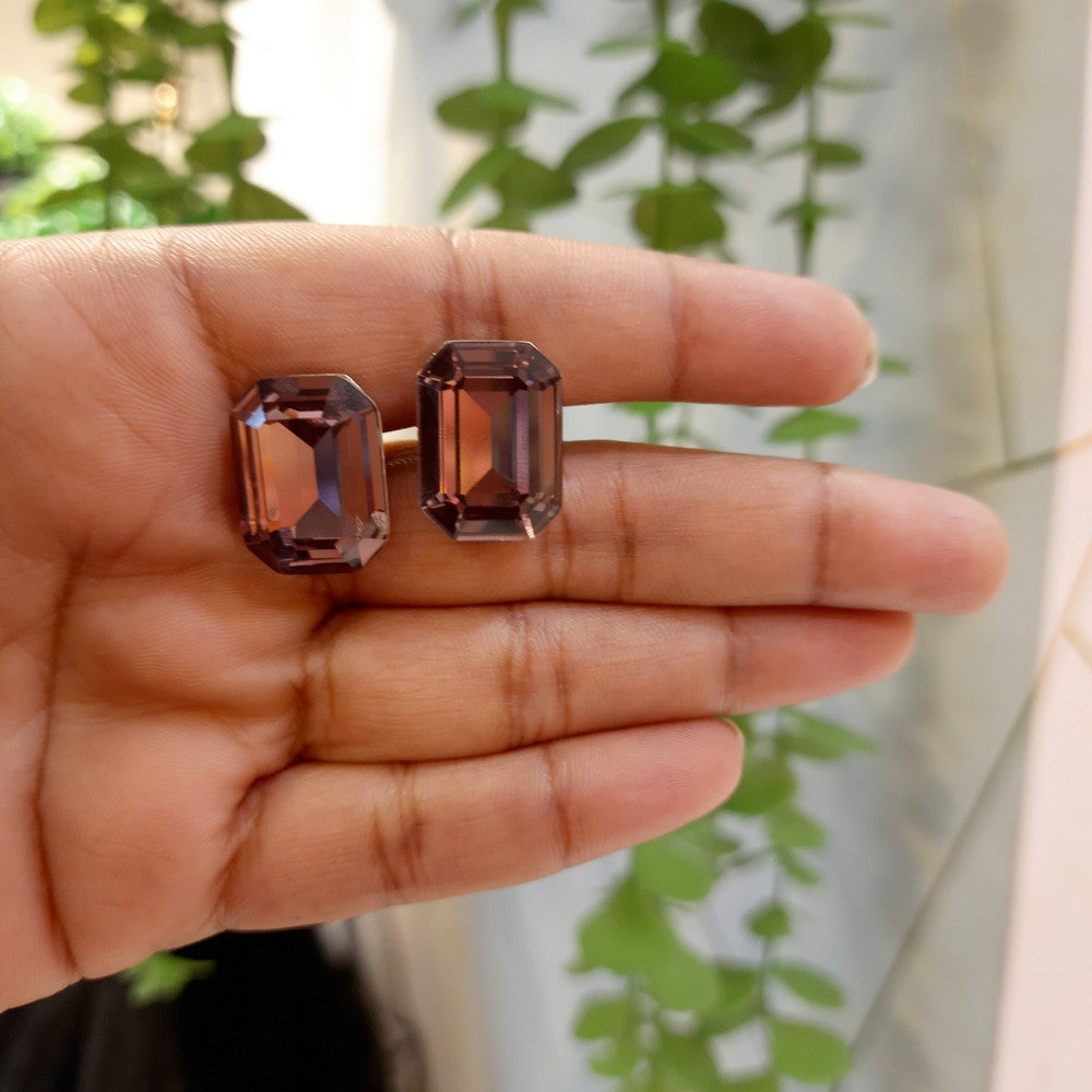 Cersei Stud Earrings With Swarovski Elements - Colour: Merlot image