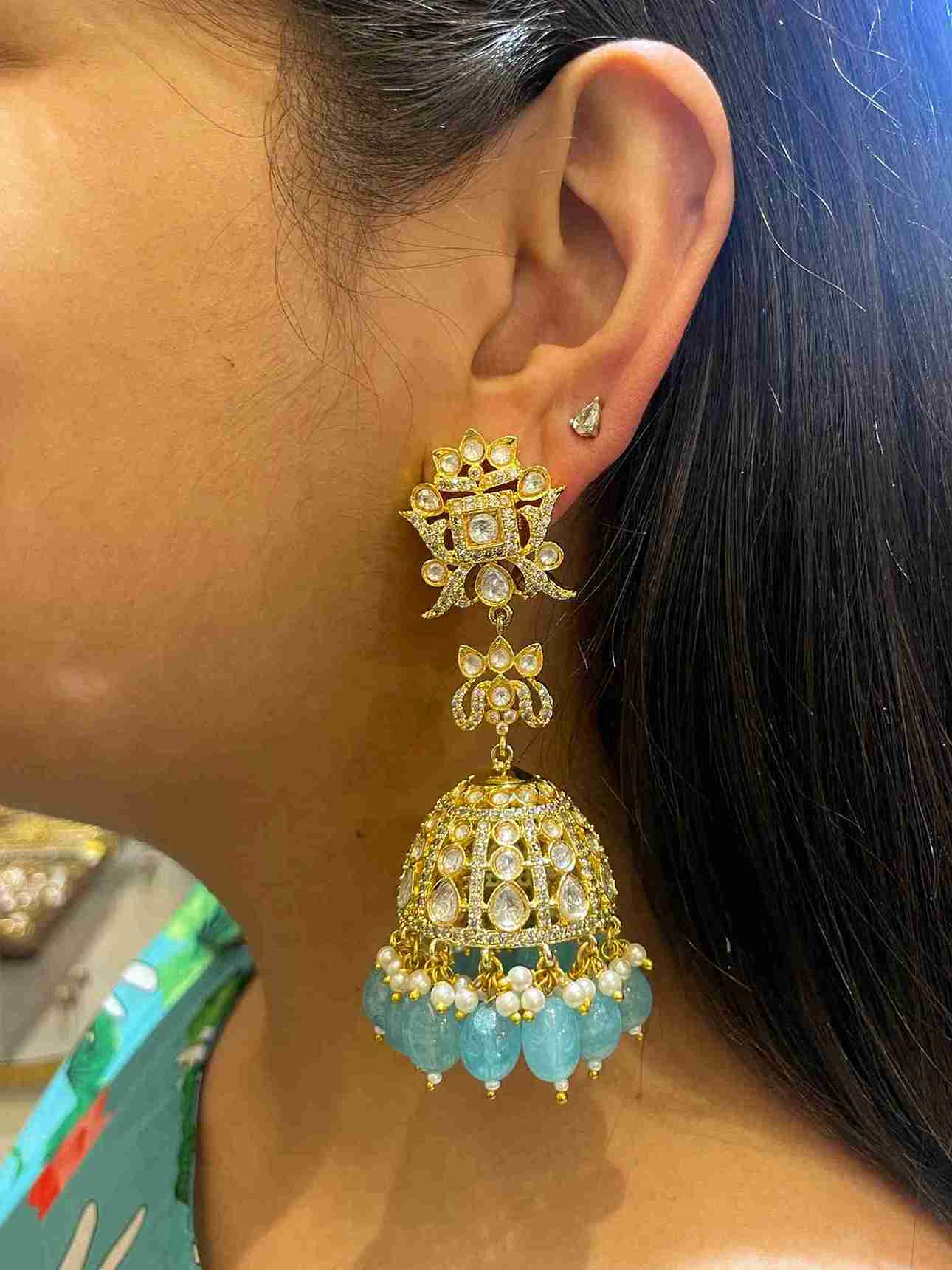 Garima Kundan &amp; Zirconia Jhumka image 0