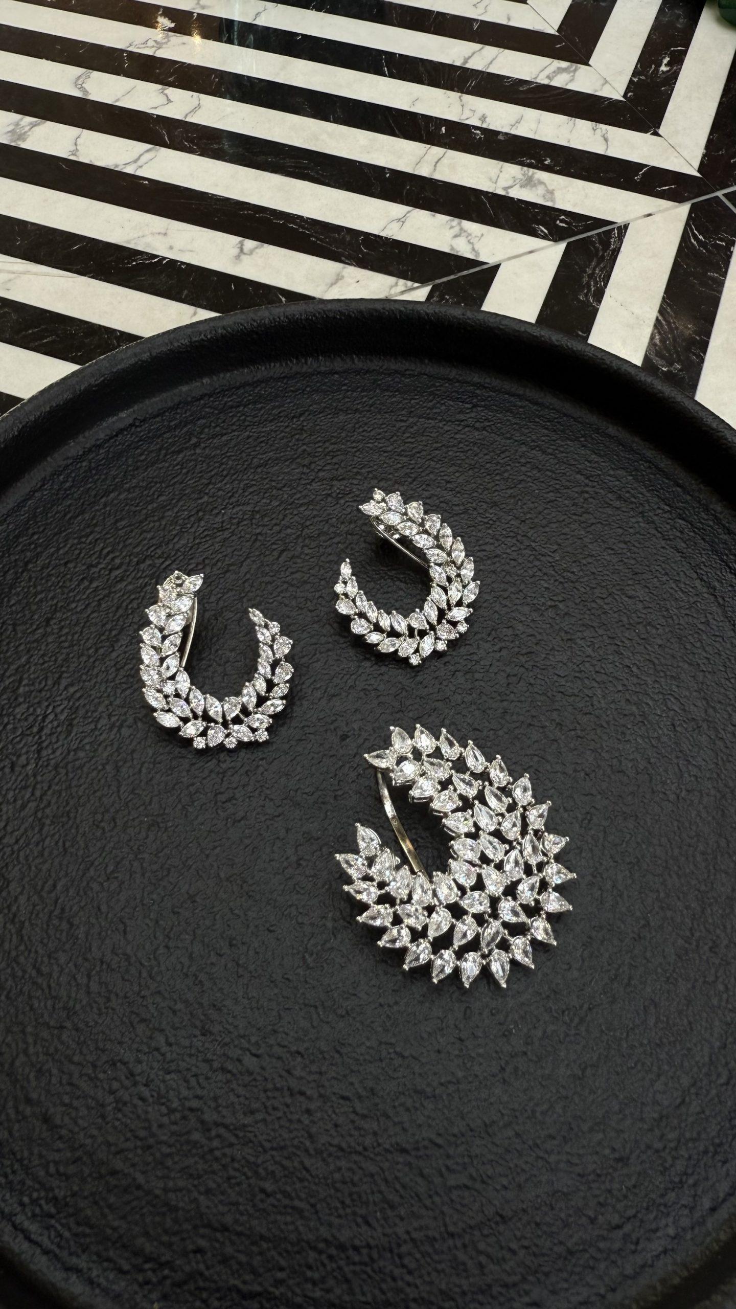 Dainty Diamond Pendant &amp; Earrings image 0