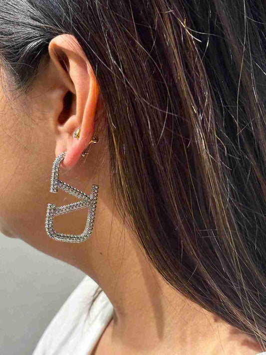 Valentino silver bling hoops image 0