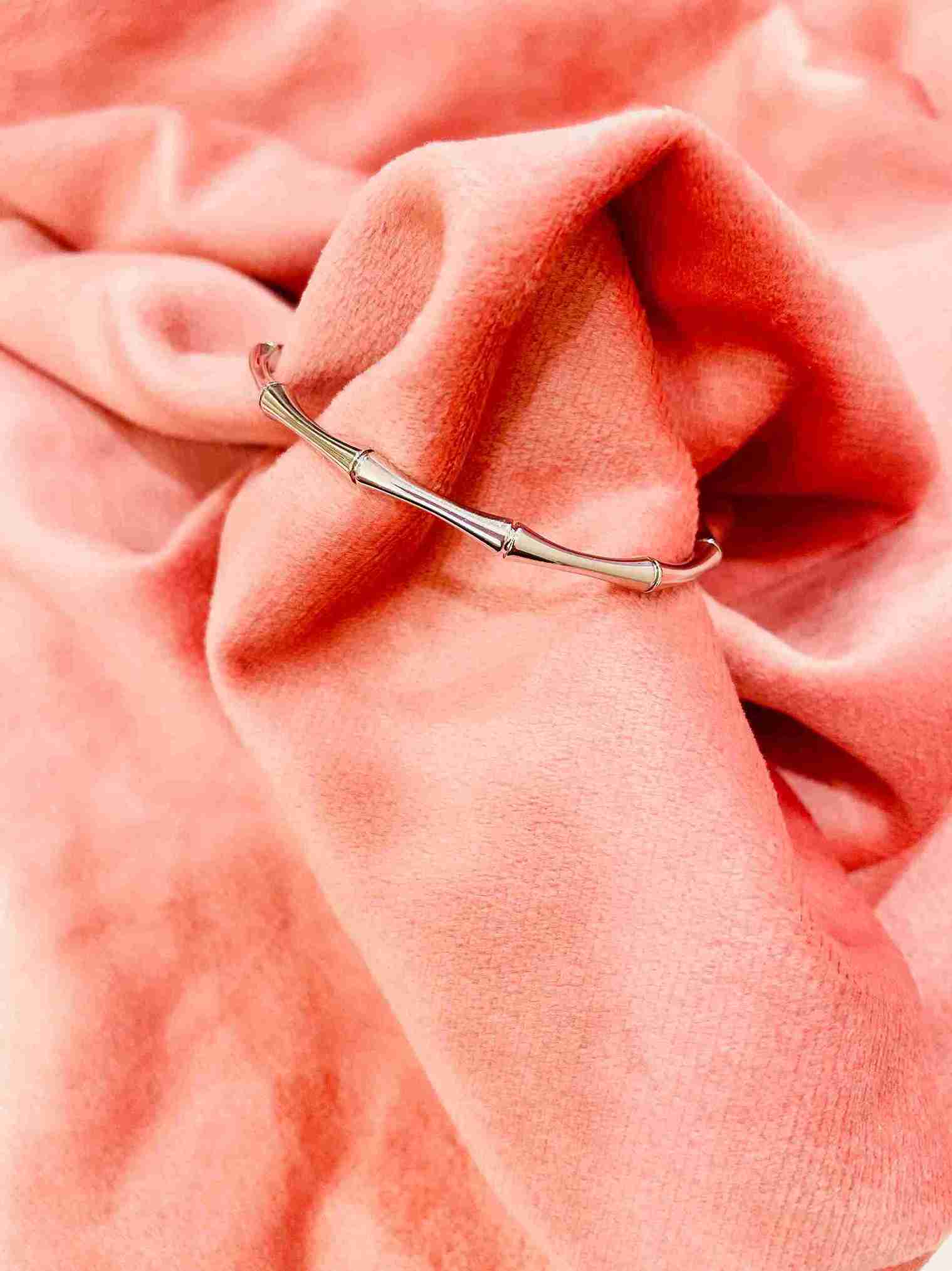 BAMBOO SILVER THIN BRACELET image 0