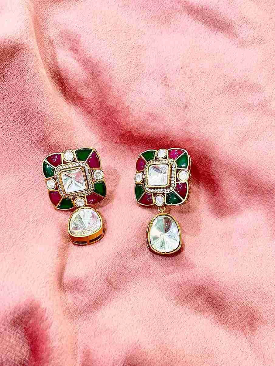 UNCUT POLKI DROP EARRING image 0