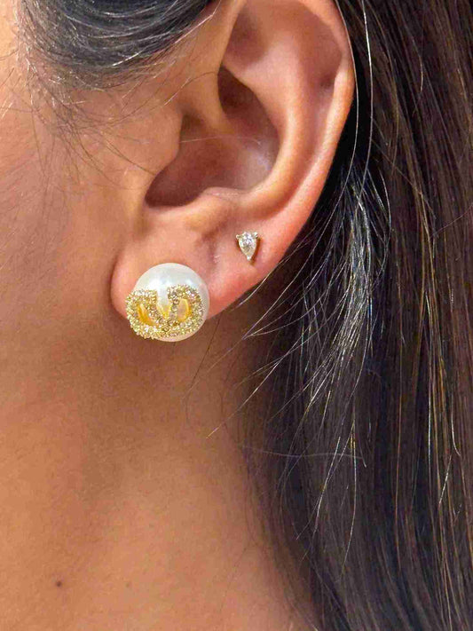 VALENTINO BIG BLING PEARL STUDS image 0