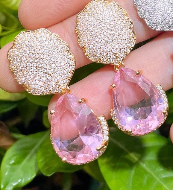 CRYSTAL MESH DROP EARRING image 0