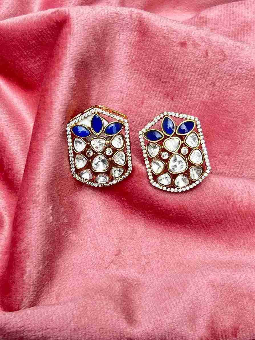sitara blue polki stud image 0