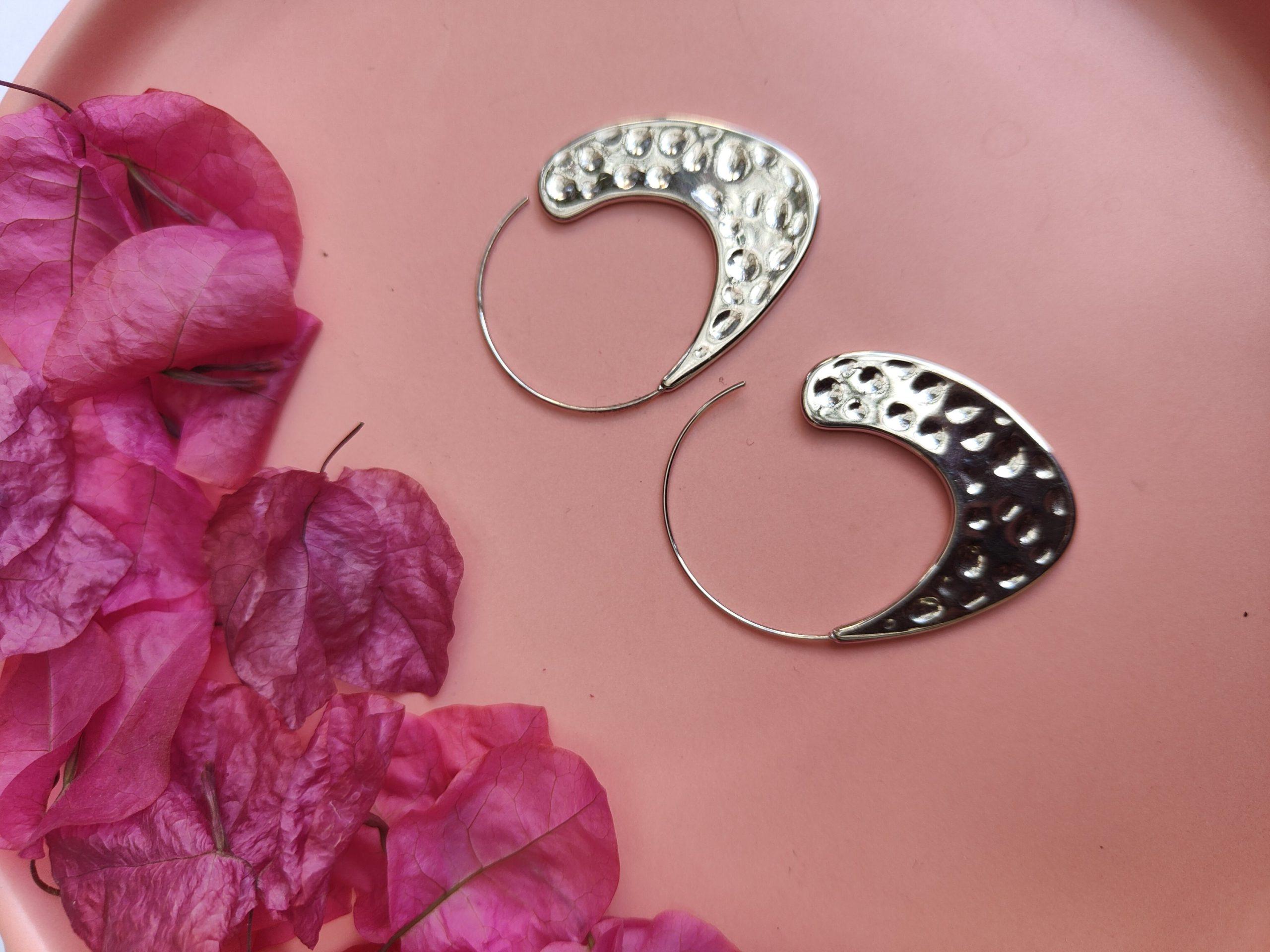 Silver Heart Hoops image 0