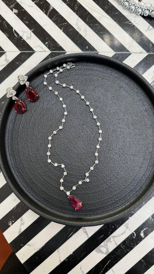 Diamond Necklace + Earrings image 0