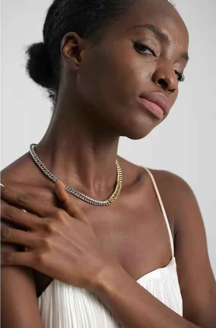 SILVER AND GOLD METALLIC CHAIN image 0