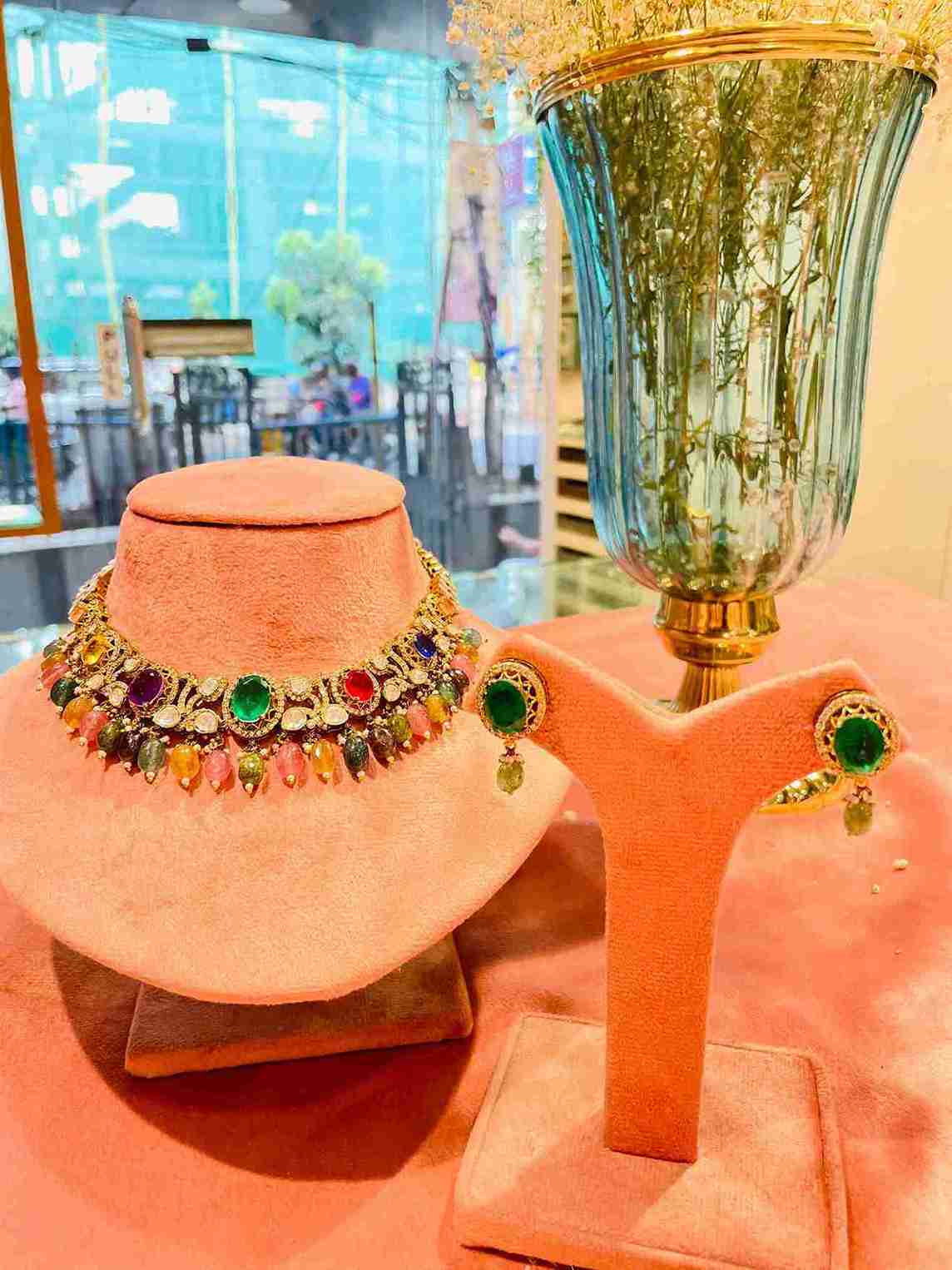 DISHA MOISSANITE POLKI COLORFUL VICTORIAN SET image 0