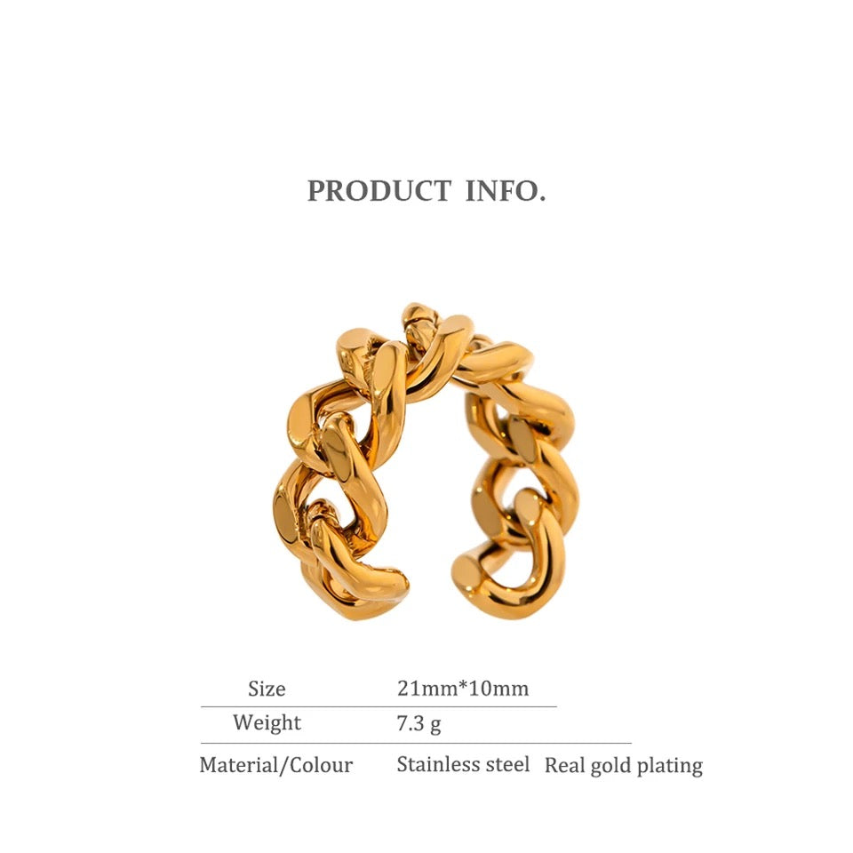 GOLD CHAIN LINK RING image 1