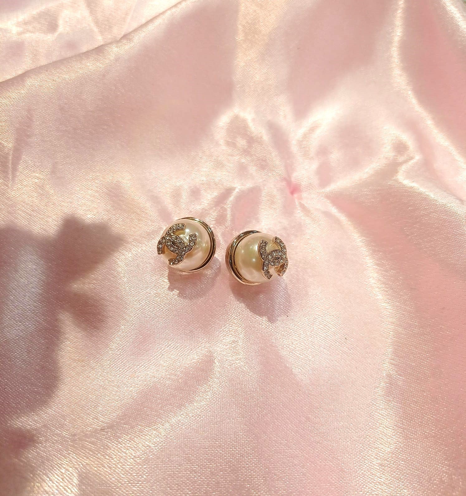 Chanel jingle pearl studs image 2