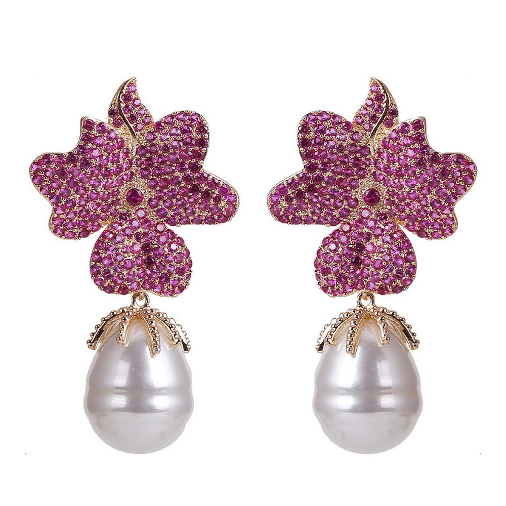 Clover With Baroque Pearl - Colour: Pink image