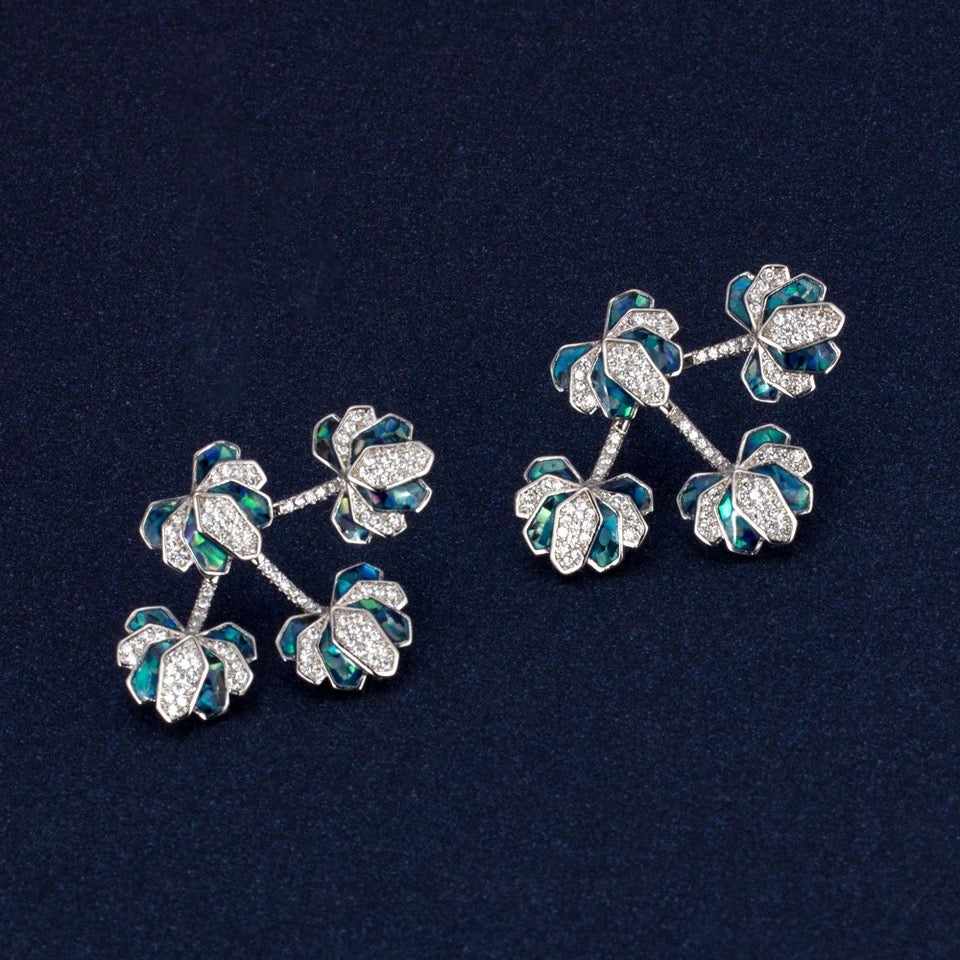 Confluence Earrings - Colour: Blue image