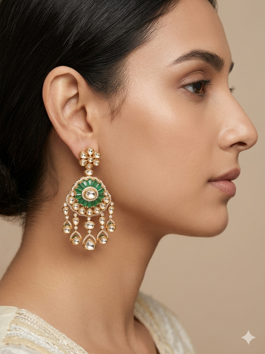 SAHIRA MOISSANTE POLKI EARRINNG
