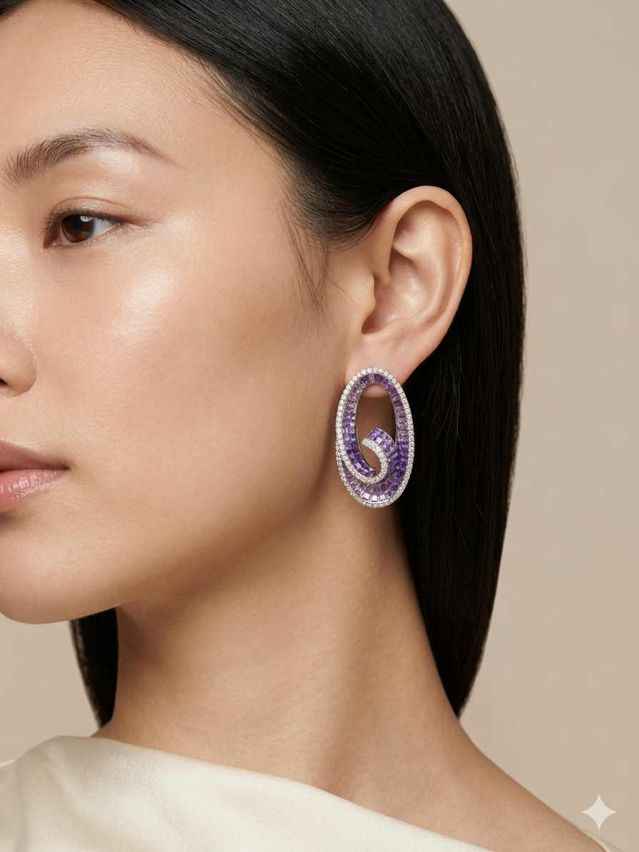 TWISTED OVAL STUD