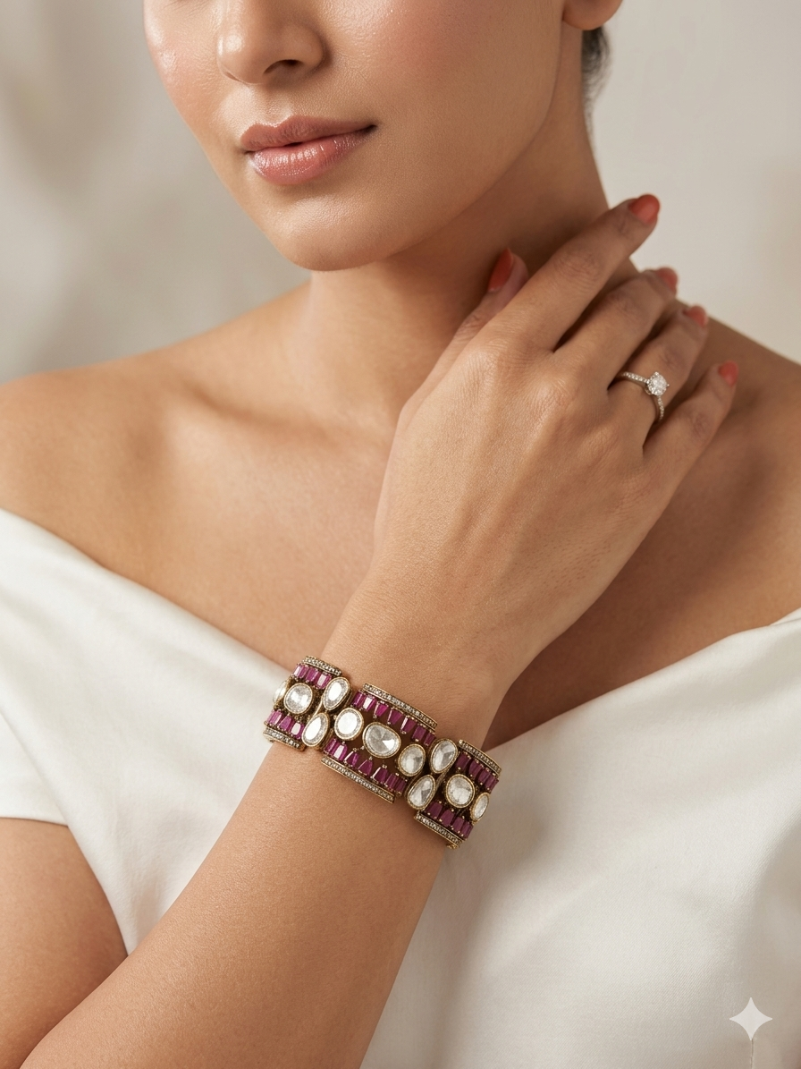 LAVIYA MOISSANITE POLKI BRACELET