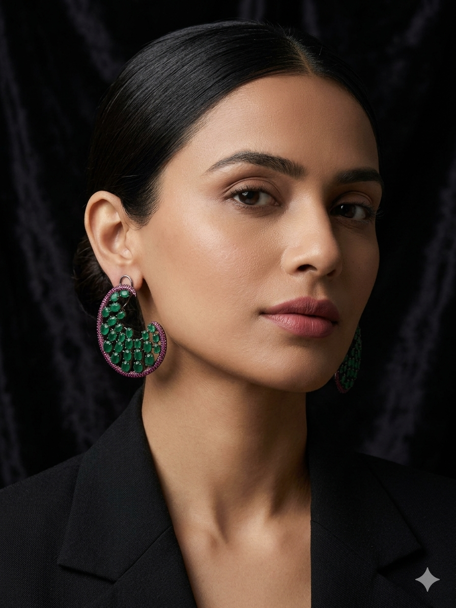 OLIVE STATEMENT SEMIPRECIOUS EARRINGS