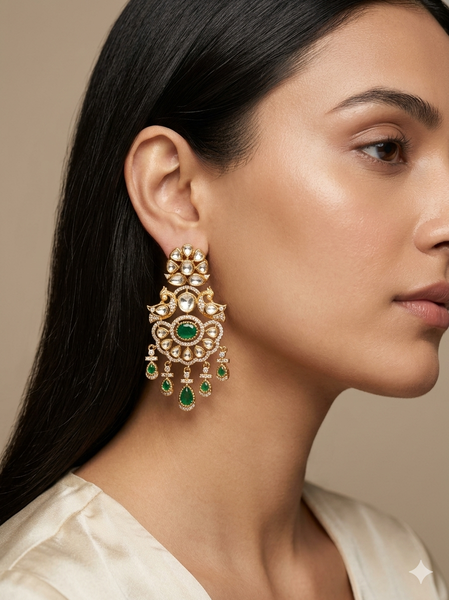 DAMINI MOISSANITE POLKI EARRING