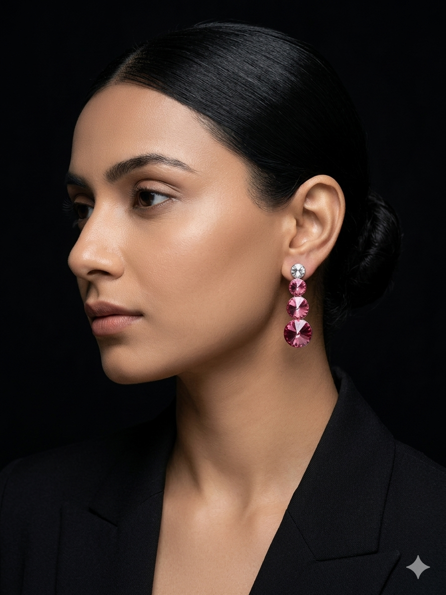 MARTHA SWAROVSKI AND 92.5 SILVER HOOPS