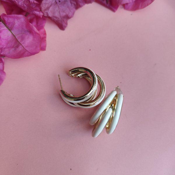 Resin White Ring Earing
