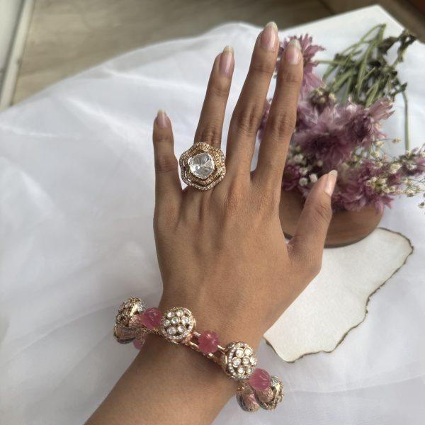 Pink Polki Bangle