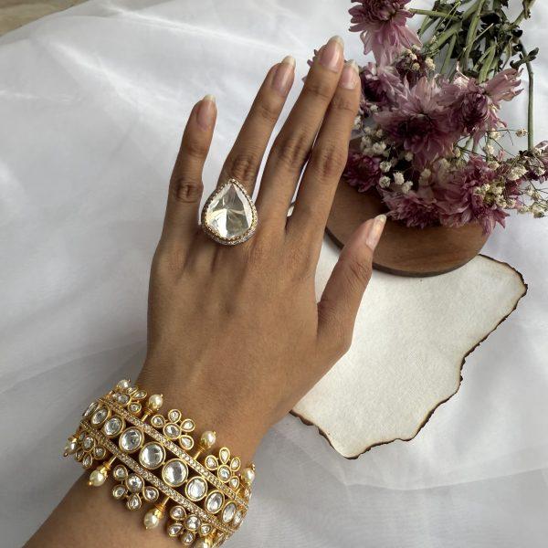 Three Polki Bangle