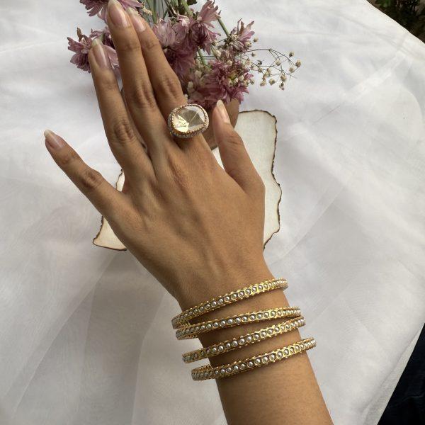 Cross Polki Bangle