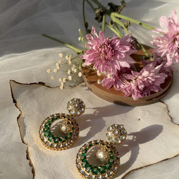 Double Polki Earrings