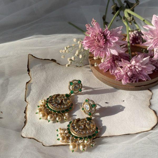 Three Polki Earrings
