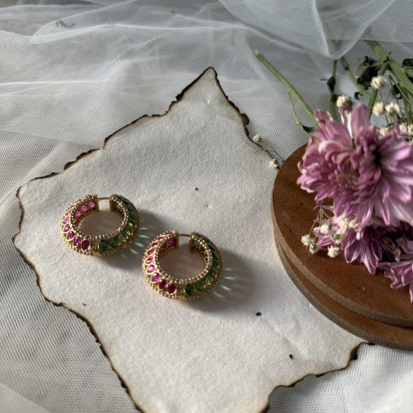 Mix Color Polki Earrings