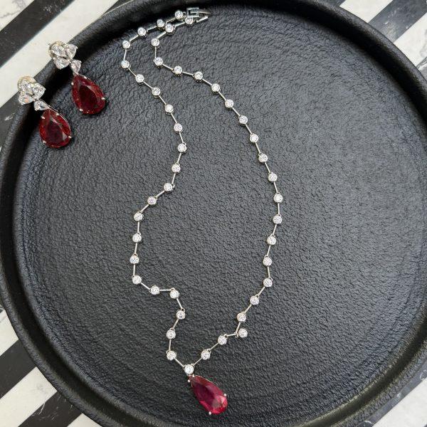 Diamond Necklace + Earrings