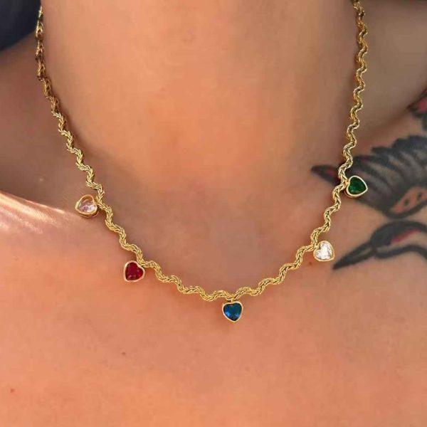 LITTLE COLORED HEART NECKLACE