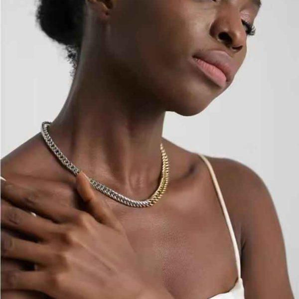 SILVER AND GOLD METALLIC CHAIN