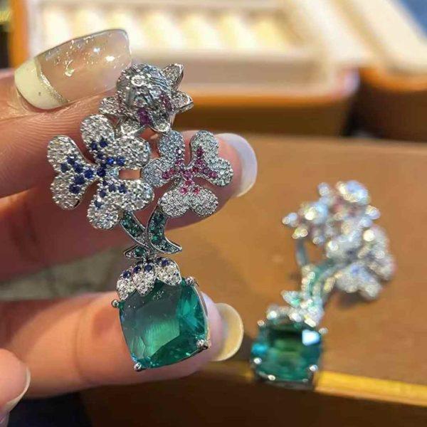 FLOWER CRYSTAL STUD