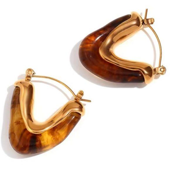 BROWN ENAMEL HOOPS