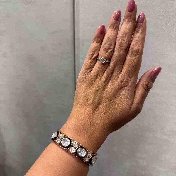 RIDHIMA GREEN POLKI BANGLE