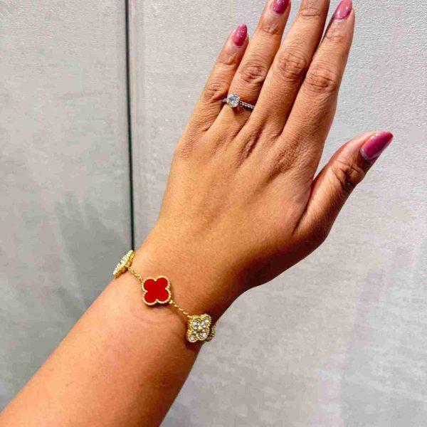 VANCLEEF RED ALTERNATE TENNIS BRACELET